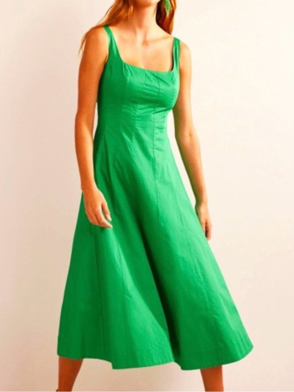 NWT Boden Sleeveless Paneled Midi Dress Emerald Green size 6